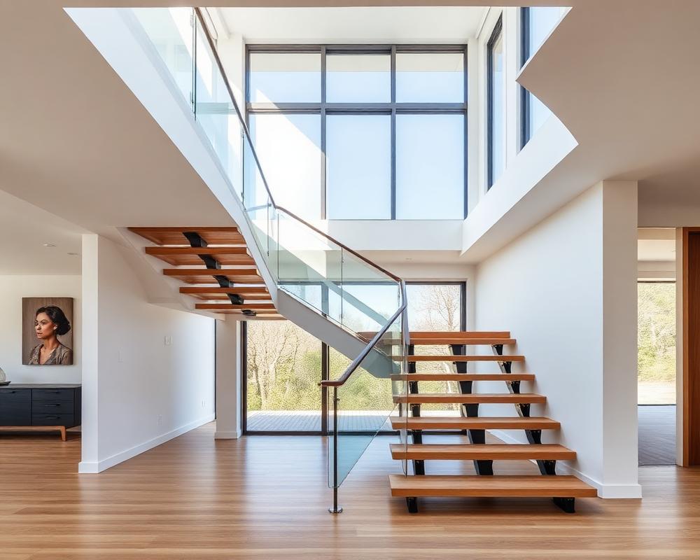 Sculpted stairs and light